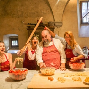 Pasta making class in a Tuscan Castle near Florence and wine tasing in the cellar